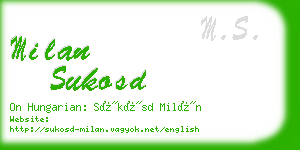 milan sukosd business card